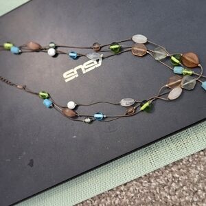 Bohemian Green and Blue Beaded Necklace